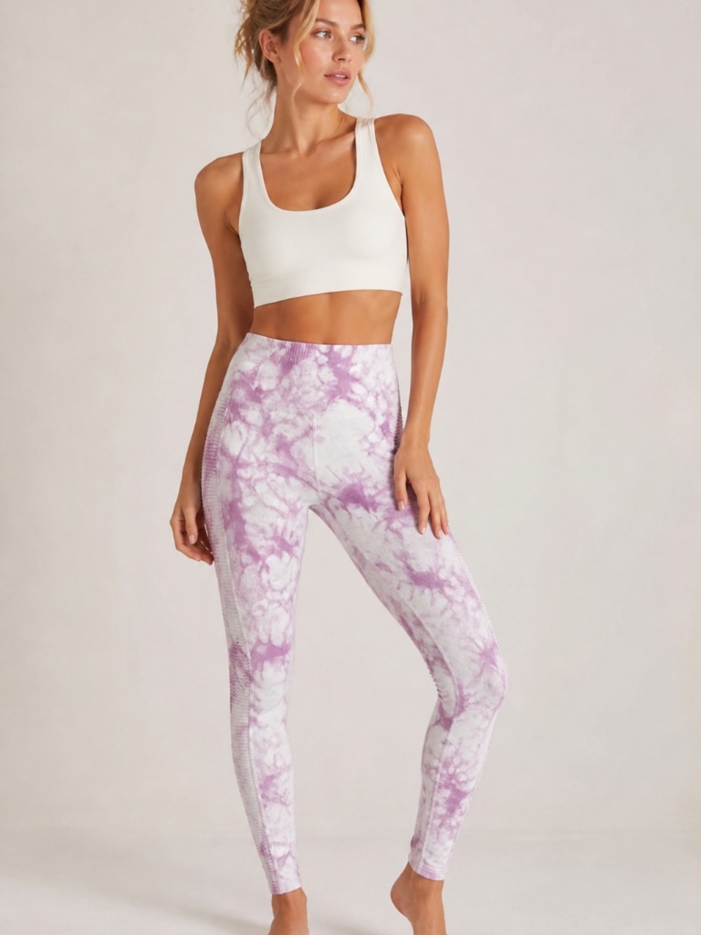 Aerie OFFLINE Tie Dye Leggings High Rise Seamless Purple M